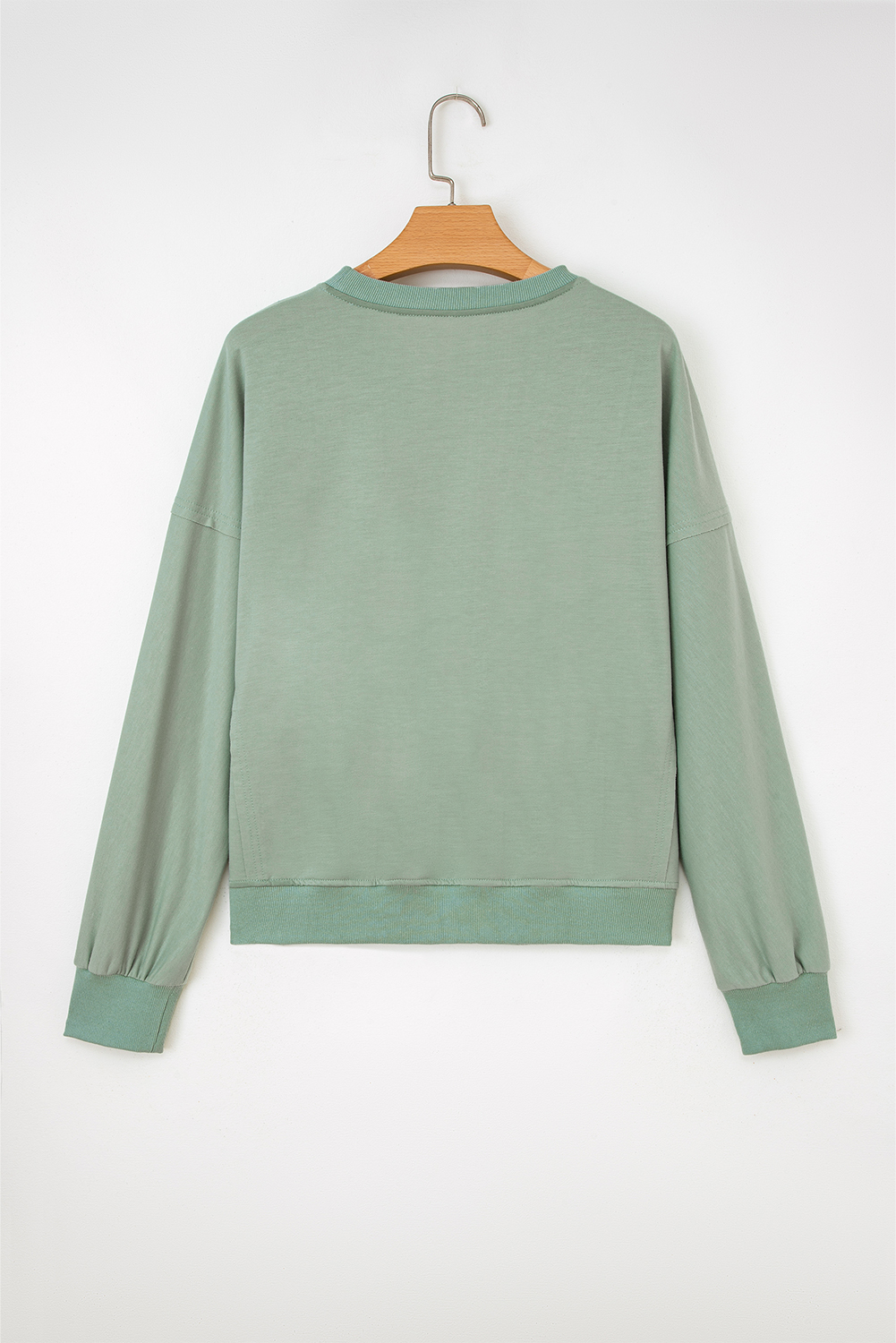 Beige Raw Edge Flower Patch Drop Shoulder Casual Top - loveforevers