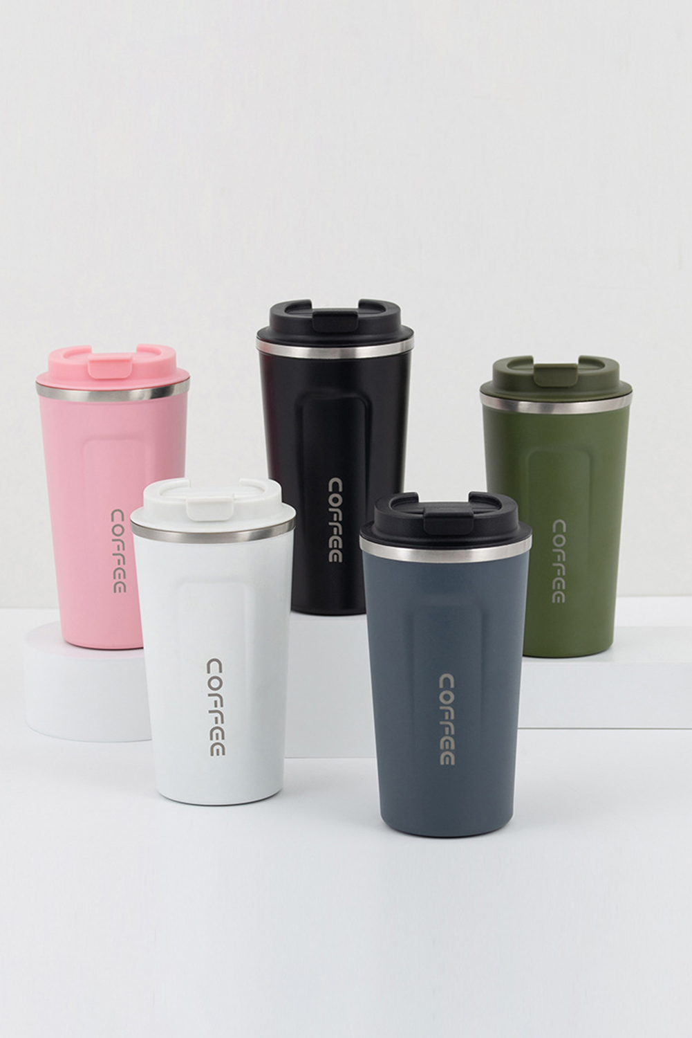 Pink 510ml Stainless Steel Insulated Reusable Travel Coffee Cup - loveforevers