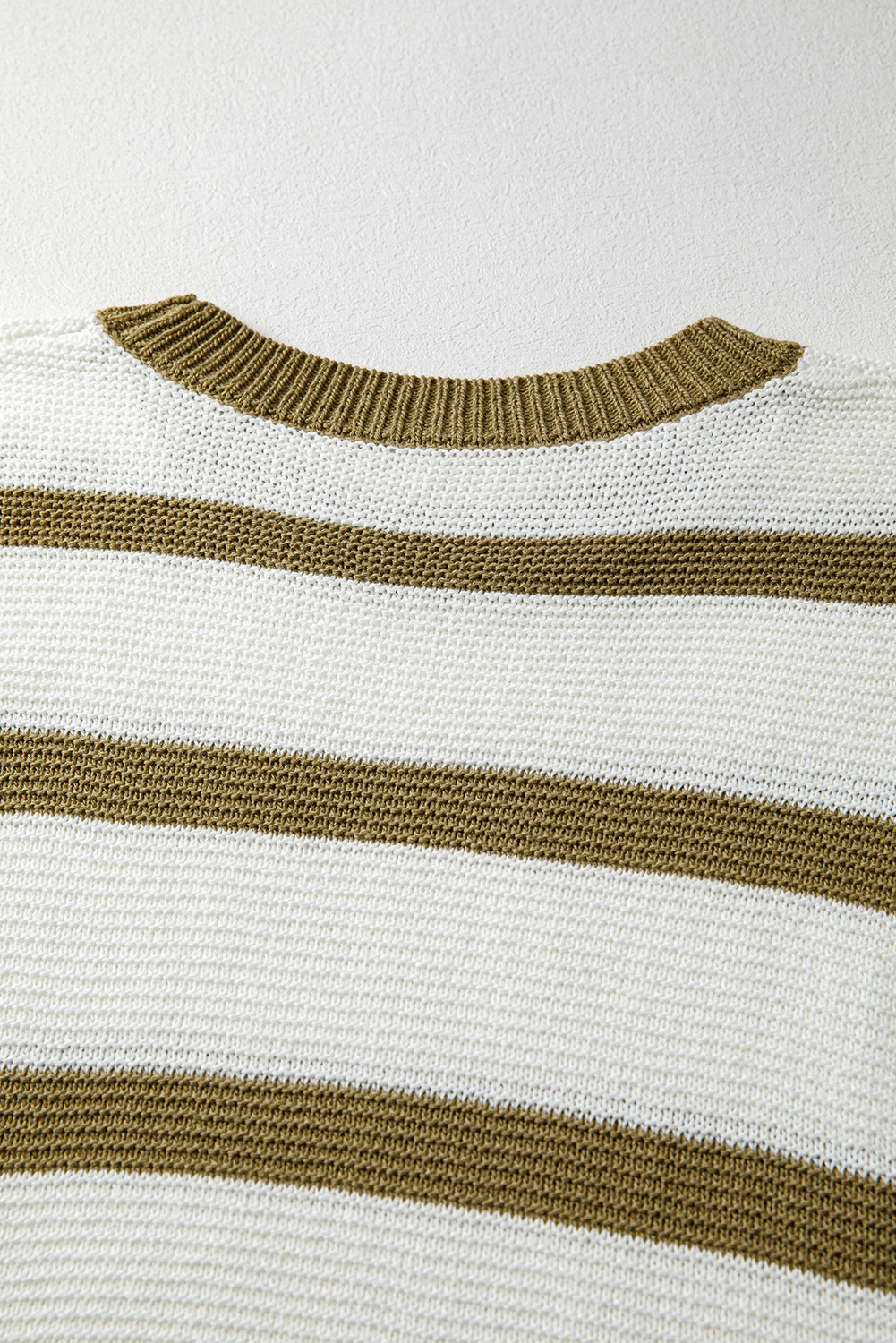 Khaki Stripe Tie Open Side Sweater Knitted Top - loveforevers
