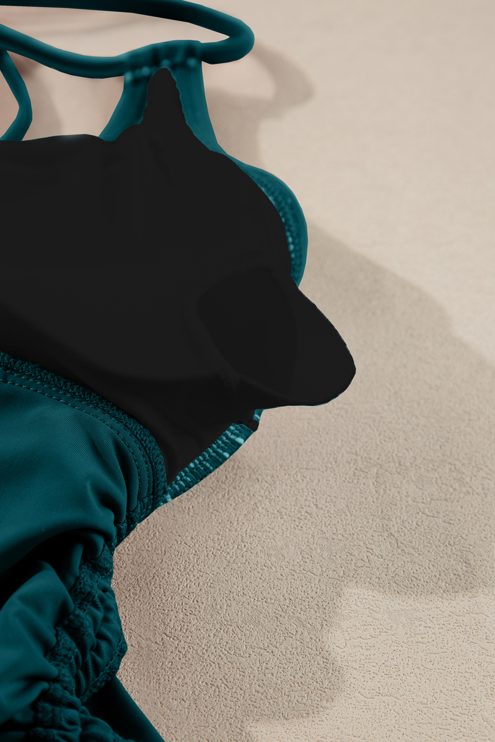 Sea Green Drawstring Tummy Control Mix-and-match 2pcs Tankini Swimsuit - loveforevers