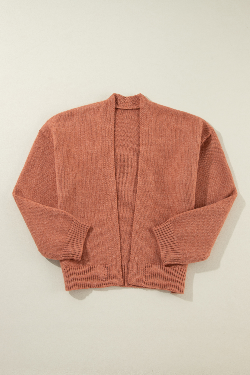 Light French Beige Drop Shoulder Open Front Cropped Cardigan - loveforevers