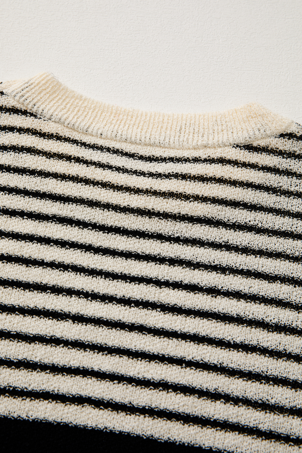 Black white Striped O Neck Sweater Vest - loveforevers