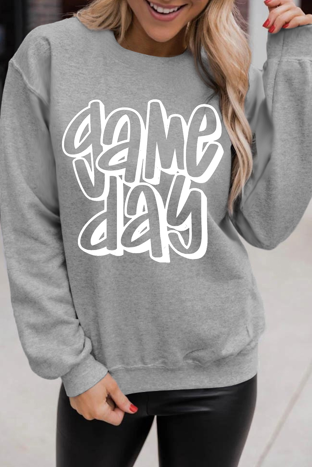 Gray Game Day Crew Neck Sweatshirt - loveforevers