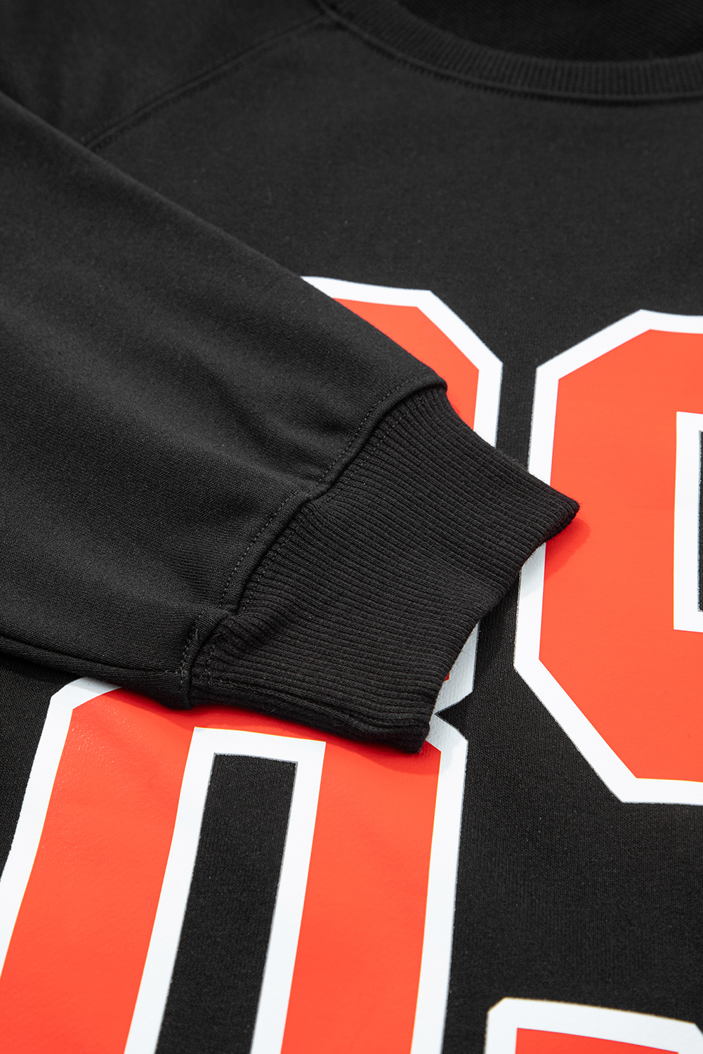 Black Varsity Spirit Striped 89 Graphic Casual Sweatshirt - loveforevers