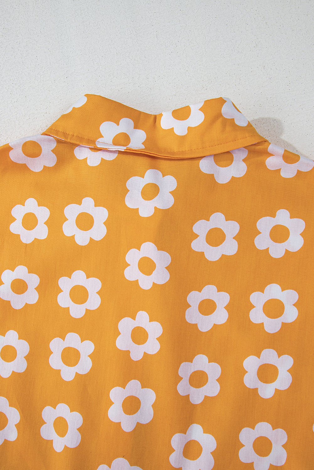 Yellow Flower Print Bracelet Sleeve Buttons Collared Maxi Dress - loveforevers