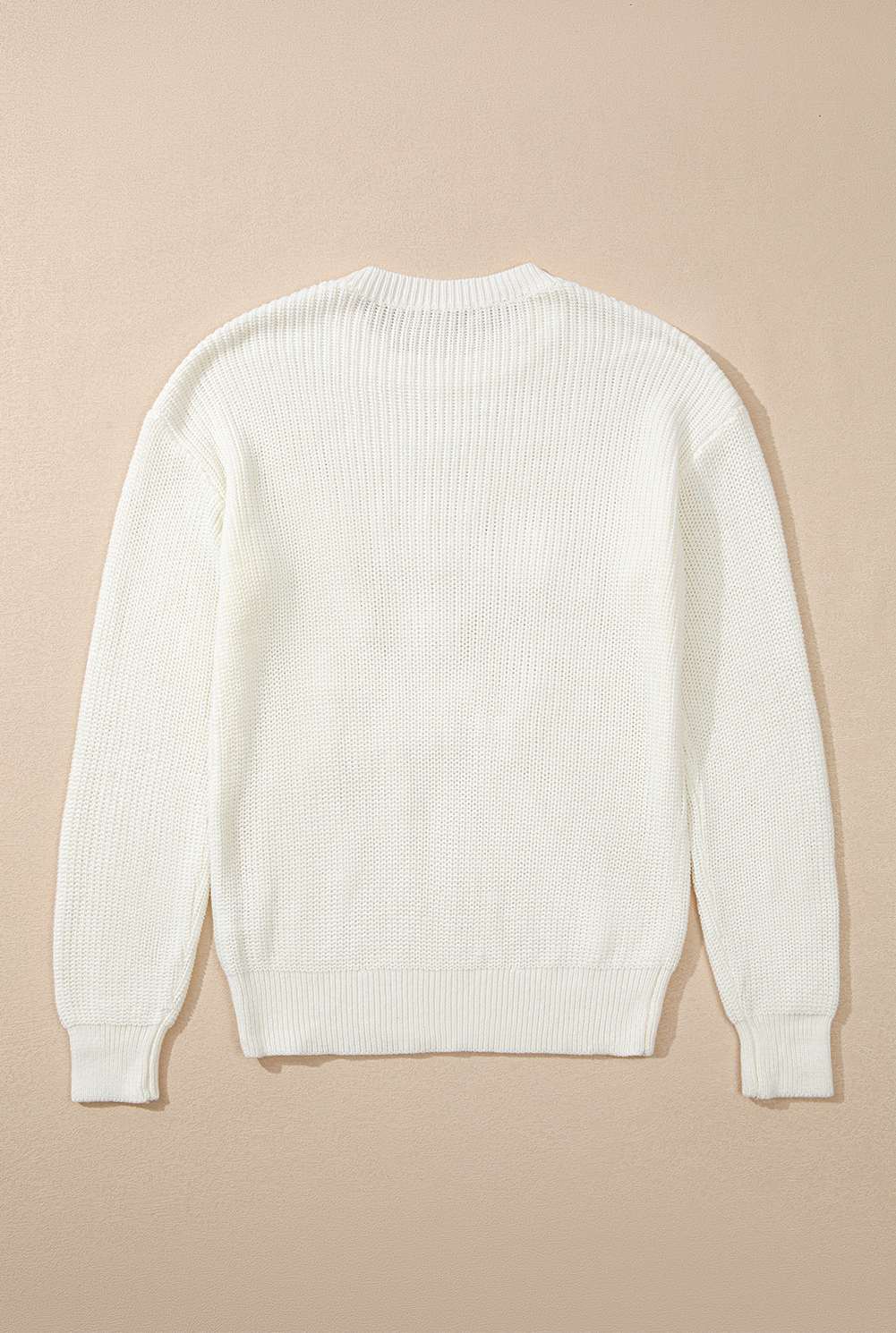 White Striped Merry Bright Letter Christmas Sweater - loveforevers