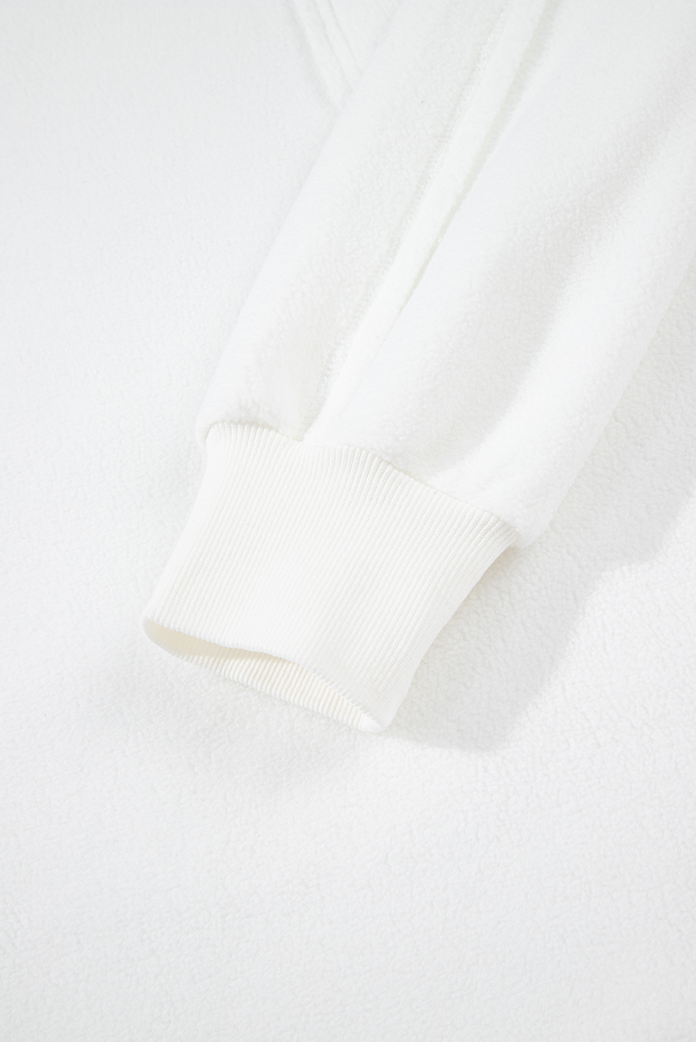 White Exposed Seam Chest Pocket Knit Pullover Sweatshirt - loveforevers