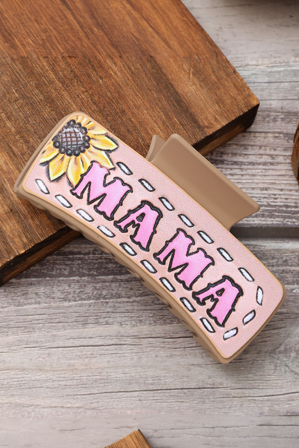 MAMA Sunflower Print Large Hair Clip - loveforevers