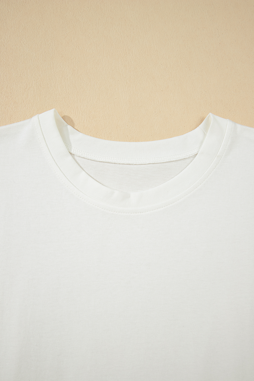 White Drop Shoulder Crew Neck Shift T Shirt Dress - loveforevers