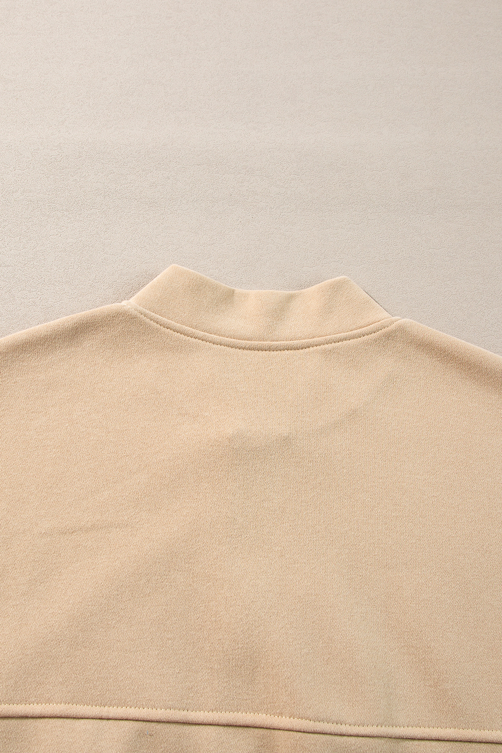 Apricot Solid Seamed Zipper Jacket and Drawstring Waist Pants Set - loveforevers