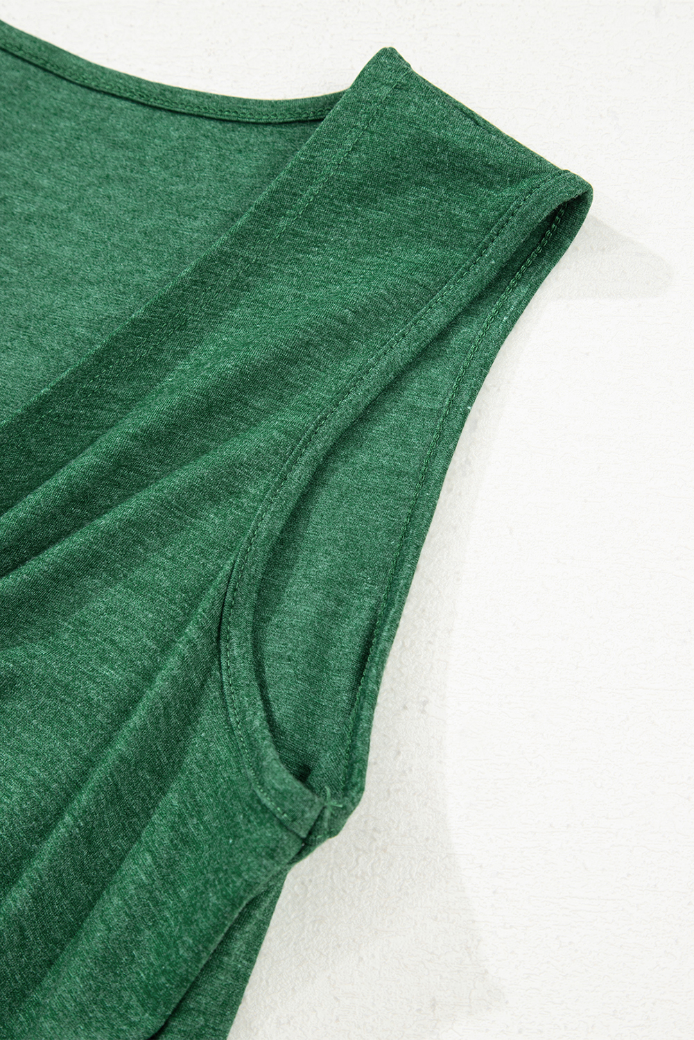 Blackish Green Twisted Bust V Neck Sleeveless Dress - loveforevers