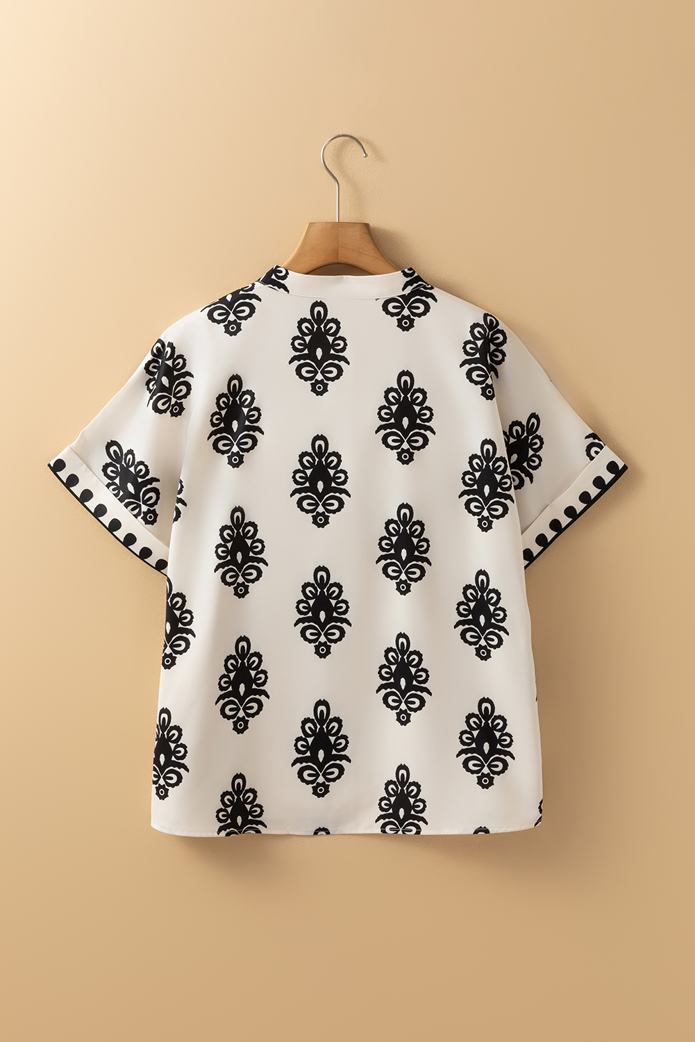 Beige Geometric Printed Sleeveless Hollowed Bowknot Back Mini Dress - loveforevers
