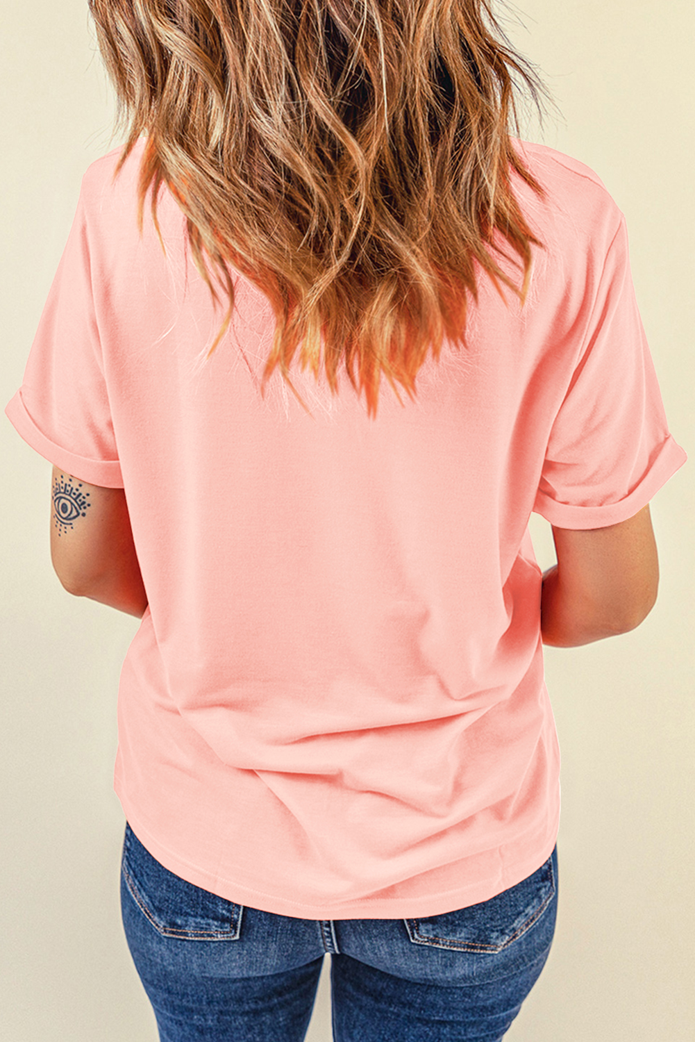 Pink Easter Bunny Chenille Patched Graphic Tee - loveforevers