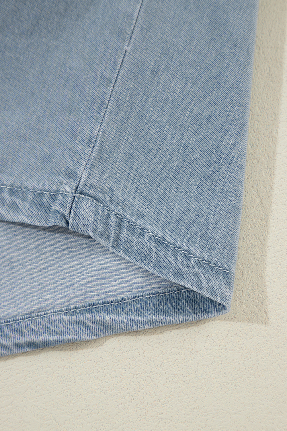 Dusk Blue Turn-down Collar Chambray Shirt - loveforevers