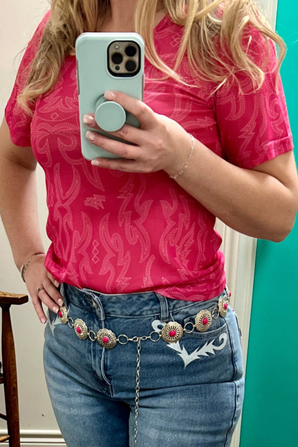Red Western Girls Mesh T Shirt - loveforevers