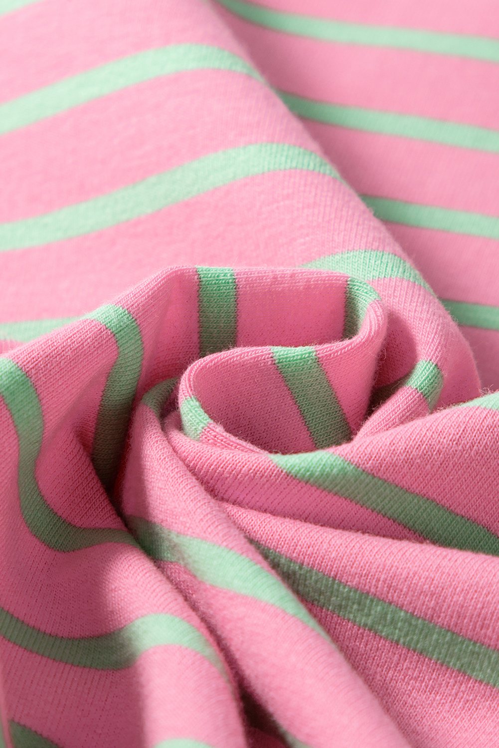 Sachet Pink Striped Crew Neck Cap Sleeve T Shirt - loveforevers