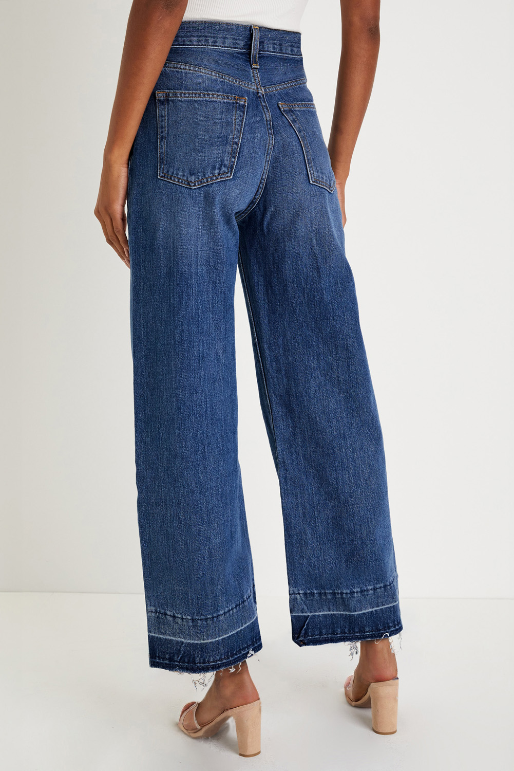 Gray Raw Hem Straight Leg Loose High Waist Jeans - loveforevers