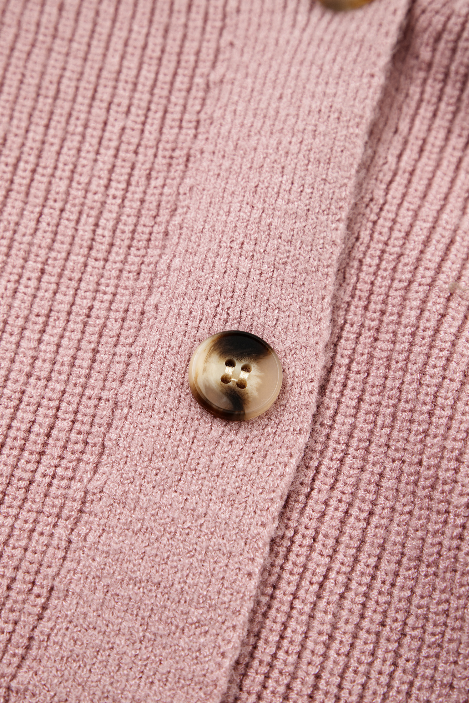 Light Pink Mixed Texture Knit Button V Neck Sweater Cardigan - loveforevers
