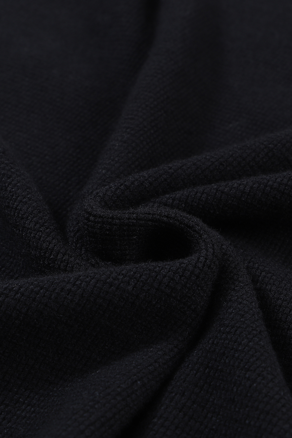 Black Striped Sleeve Plain Knit Sweater - loveforevers