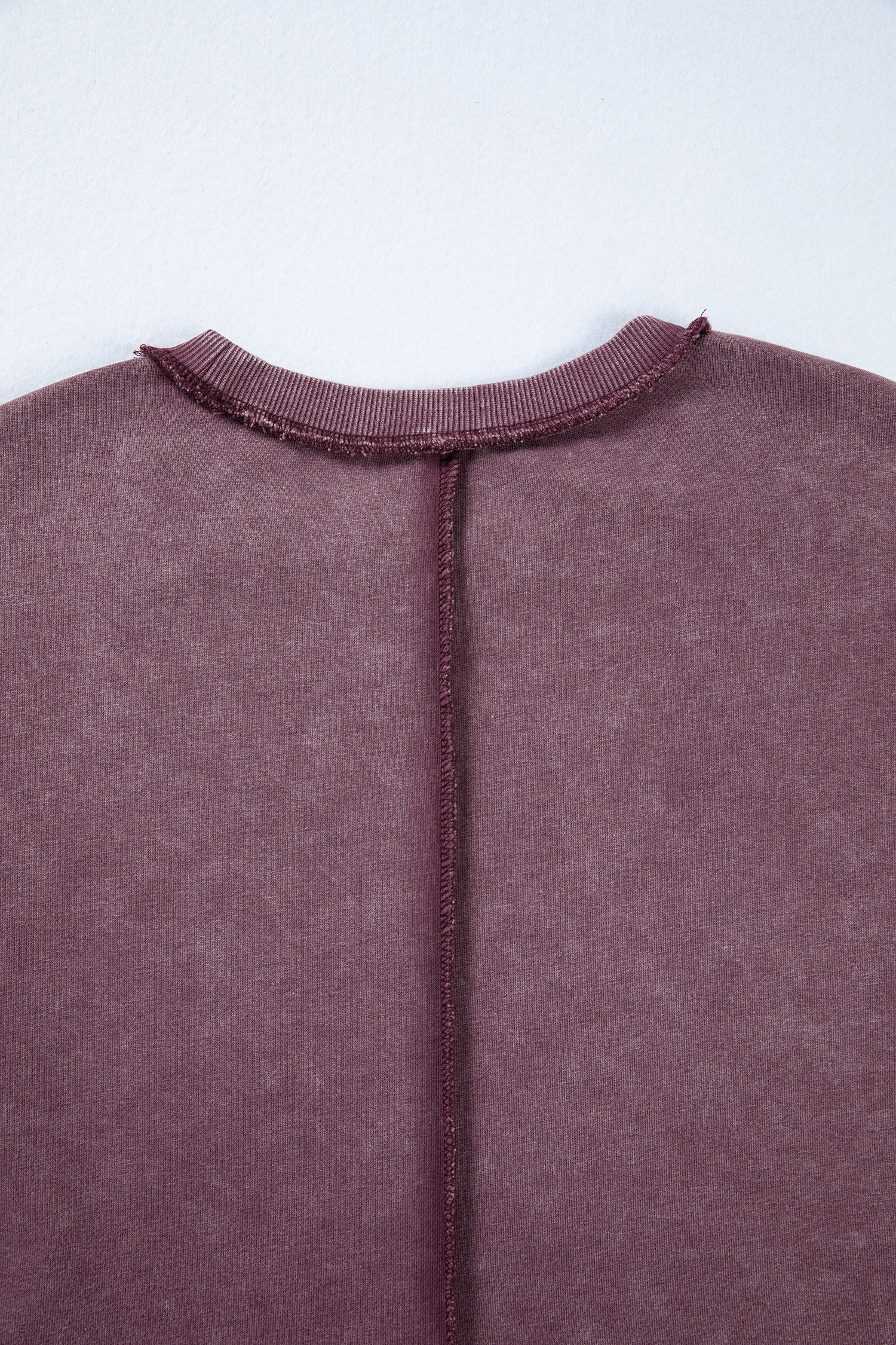 Valerian Mineral Wash Exposed Seam Side Slit Sweatshirt - loveforevers
