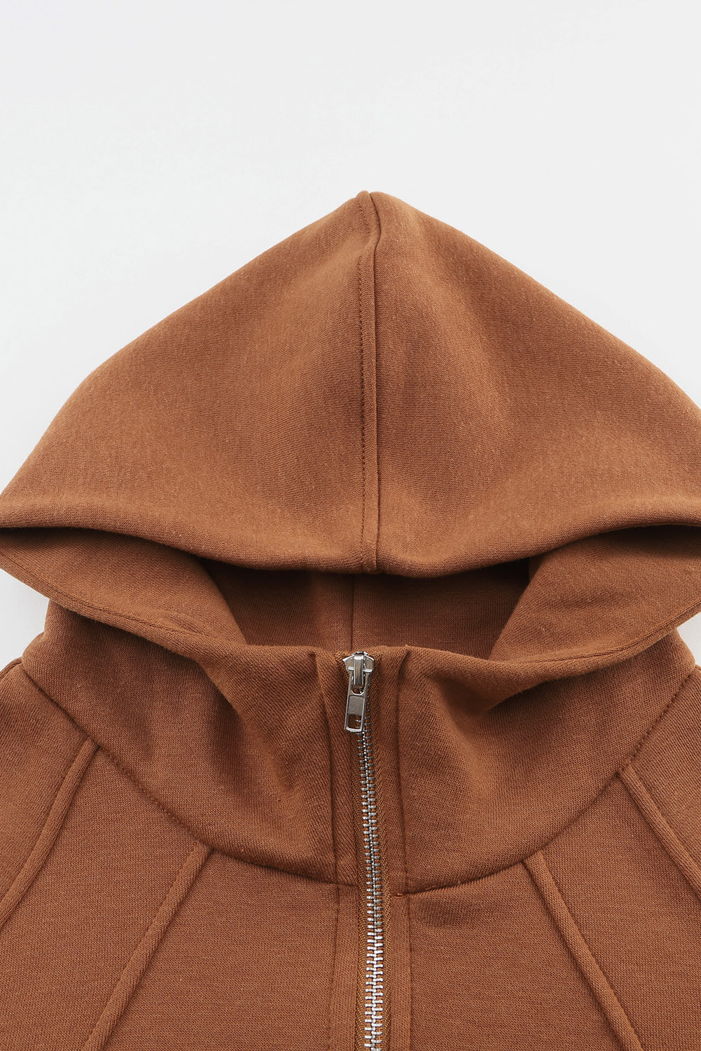 Brown Quarter Zip Kangaroo Pocket Hoodie - loveforevers