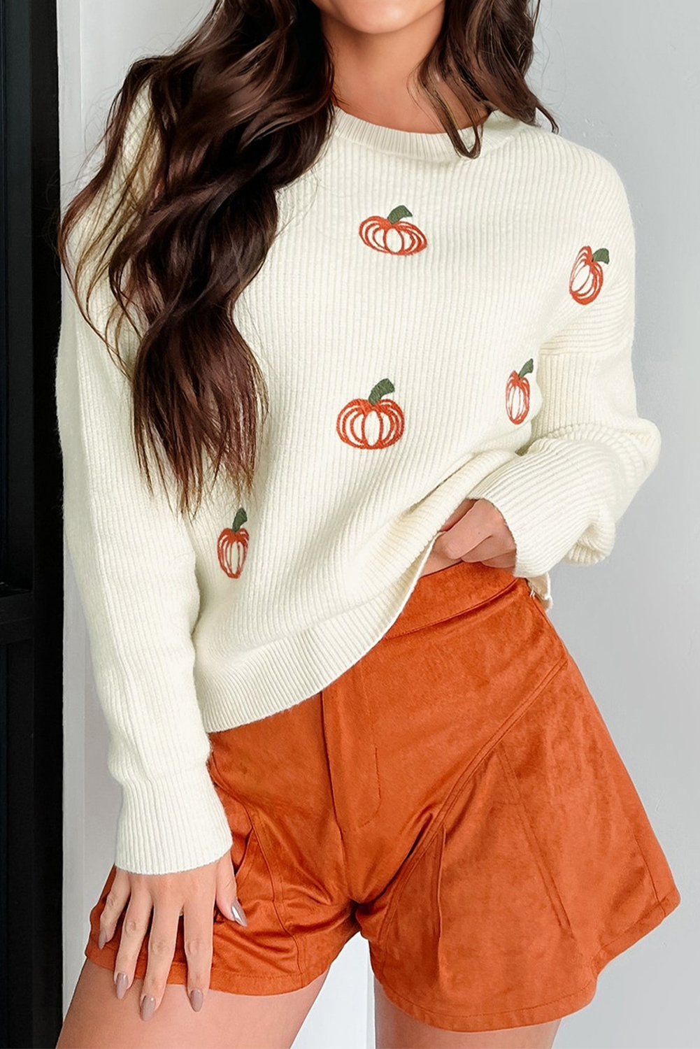 Light Pink Christmas Tree Print Open Front Drop Shoulder Midi Cardigan - loveforevers