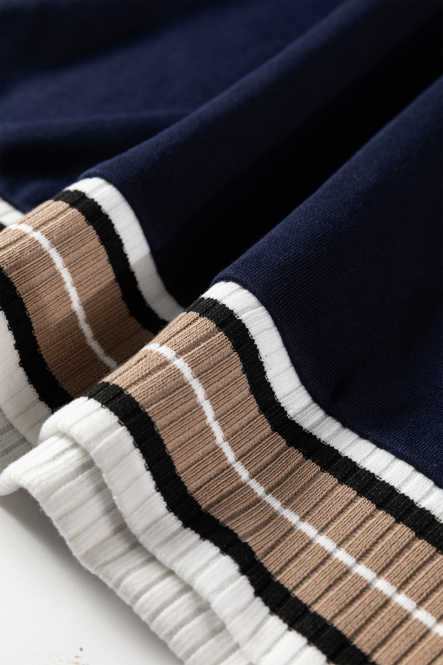 Gray Varsity Contrast Striped Trim V Neck Sweatshirt - loveforevers