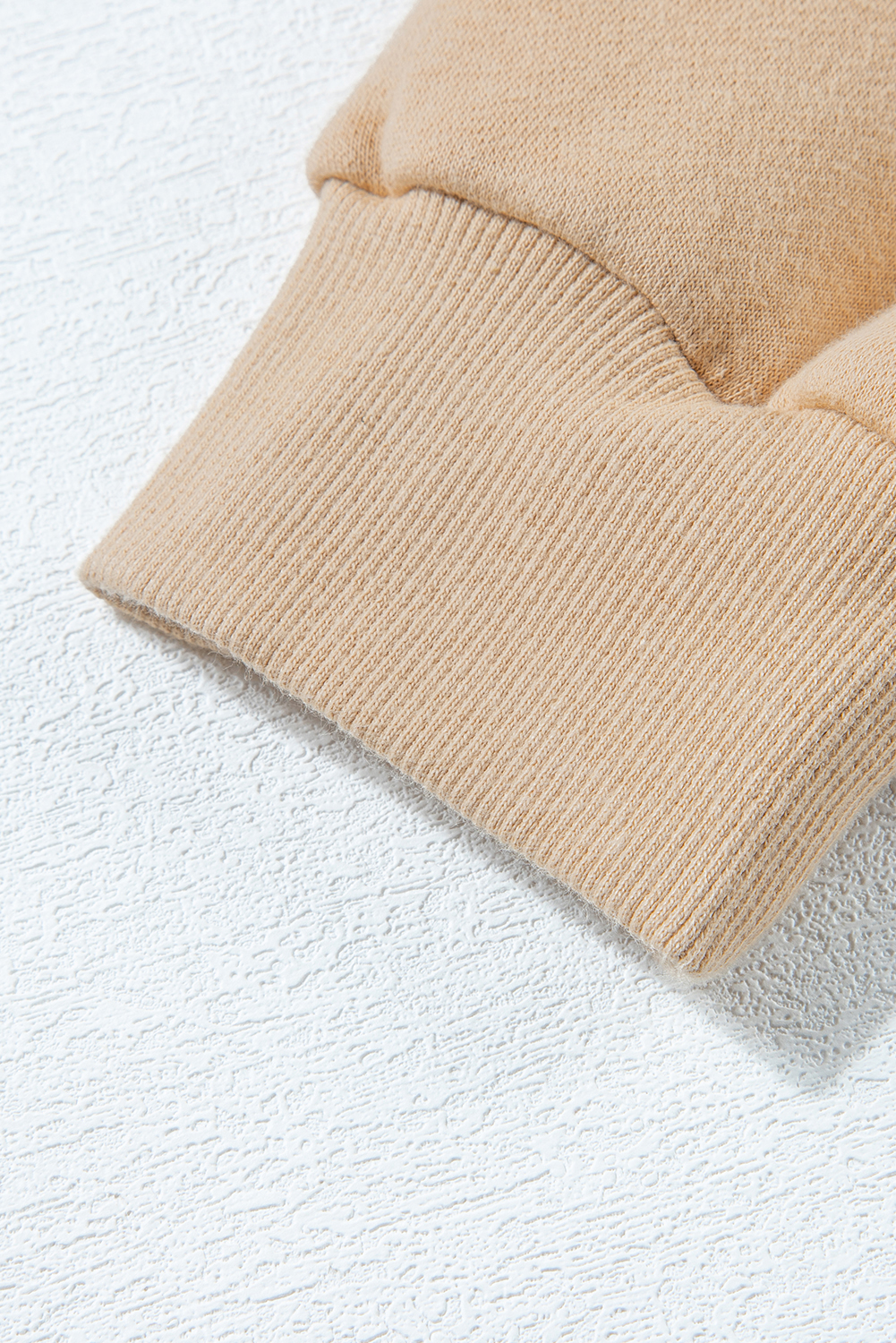 Parchment Solid Half Button Sweatshirt and High Waist Sweatpants Set - loveforevers