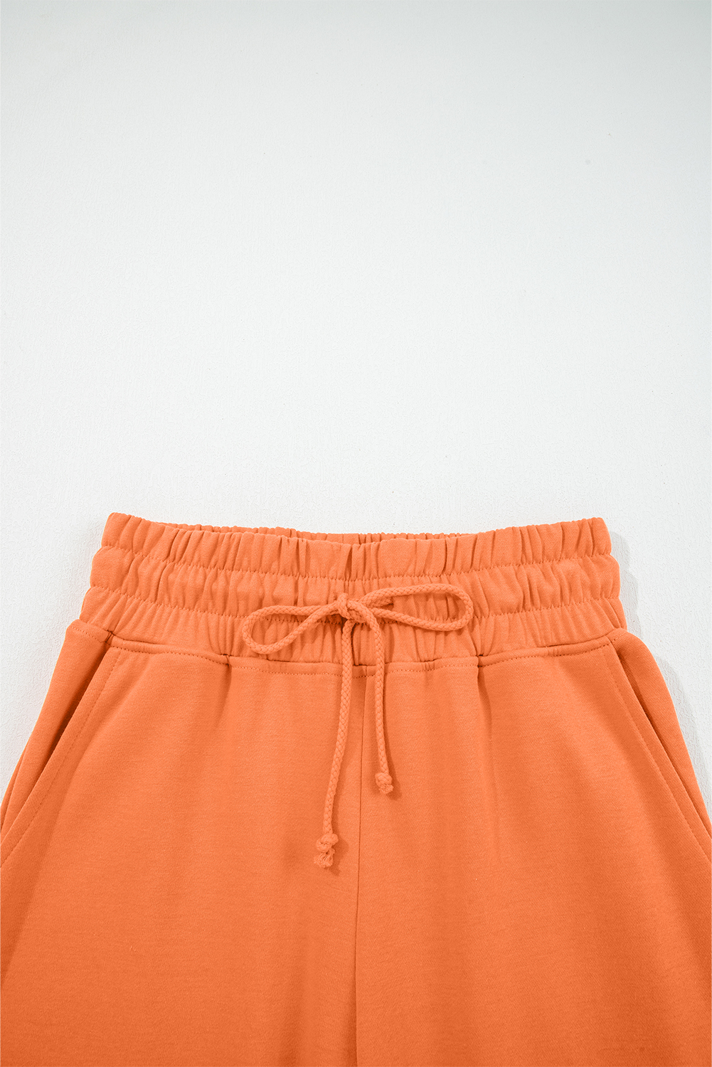 Bright Green Drop Shoulder Puff Sleeve Crop Pullover Drawstring Wide Leg Pants Set - loveforevers