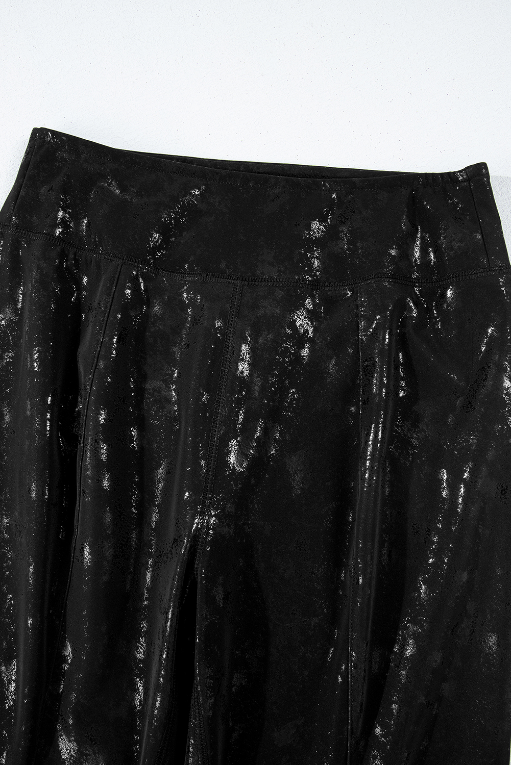 Black Faux Leather Splits High Waist Leggings - loveforevers