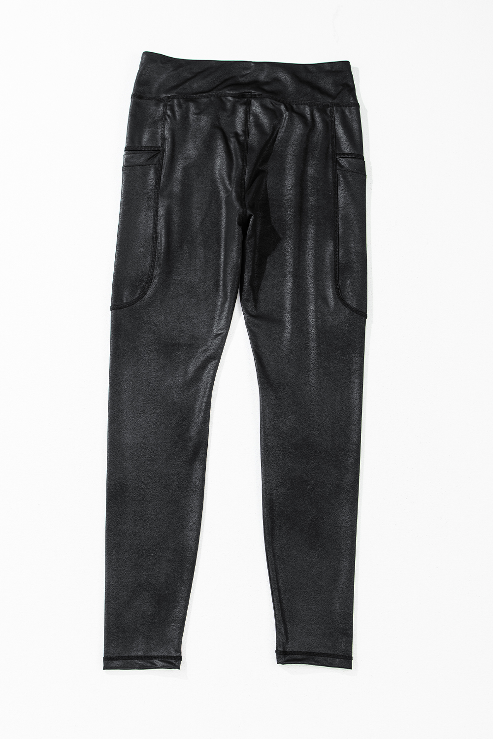 Black V Crossover High Waist Pocketed Leggings - loveforevers