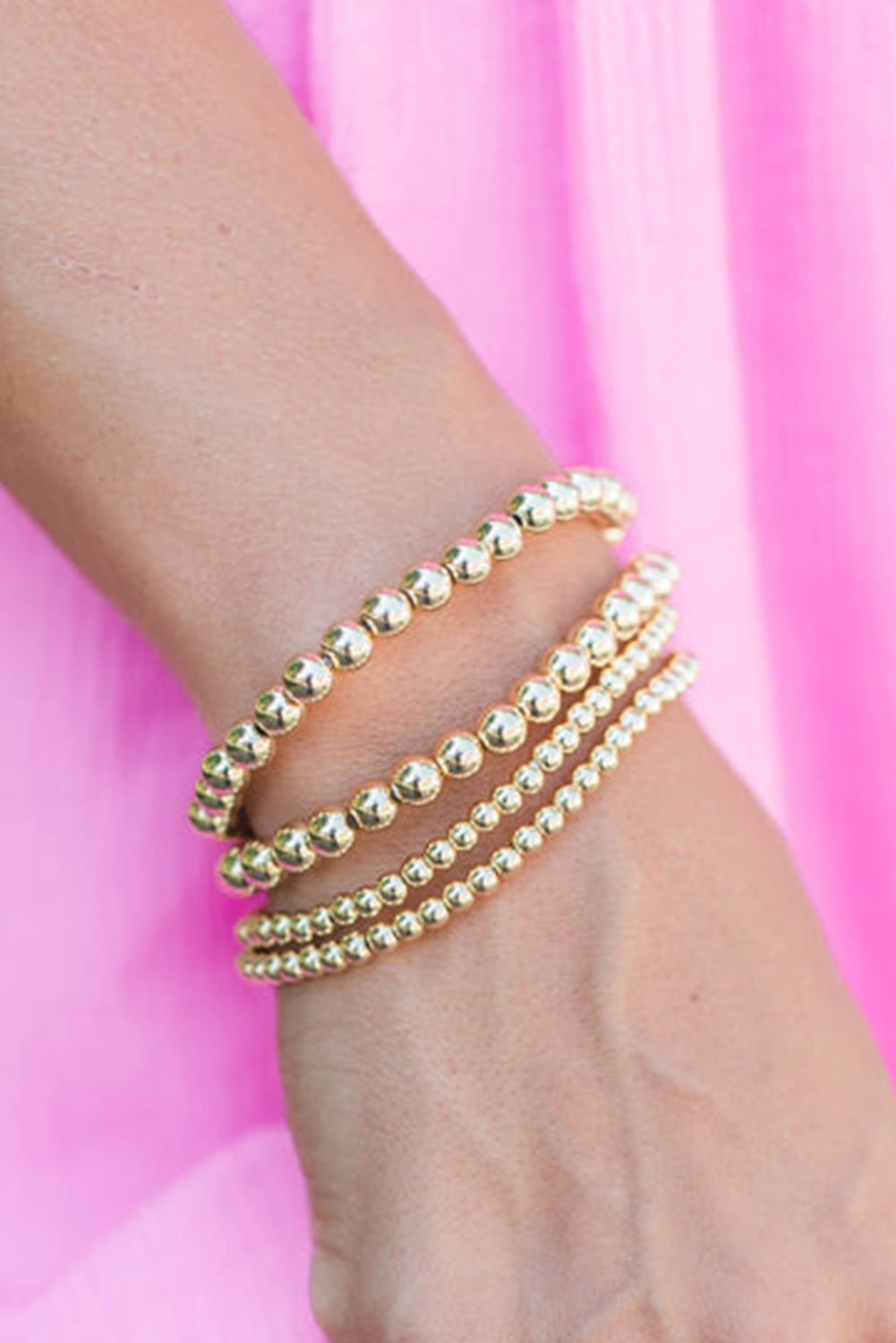 Gold 4pcs Beaded Plated Bracelet Set - loveforevers