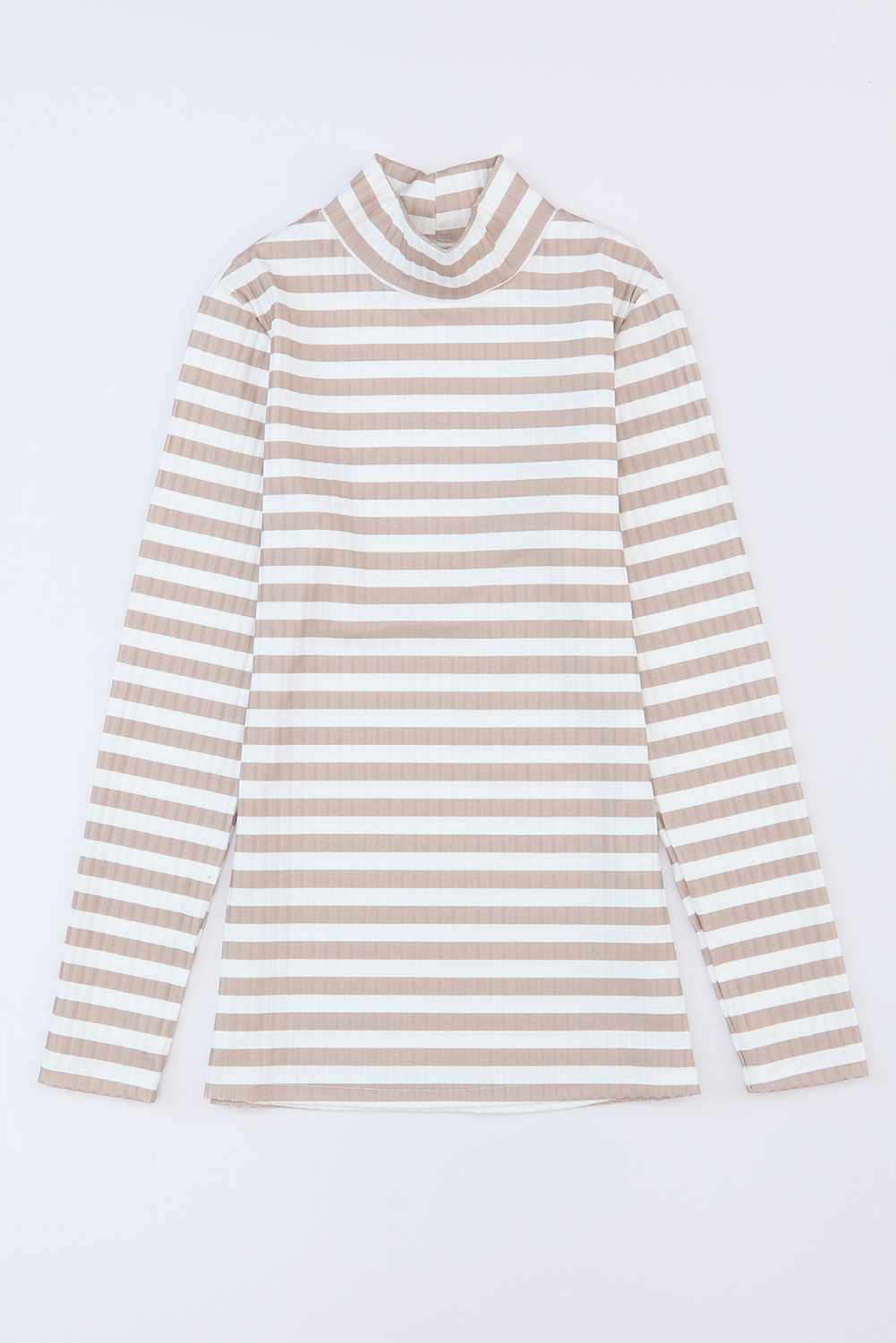 Striped Print Textured Knit Long Sleeve Tee - loveforevers
