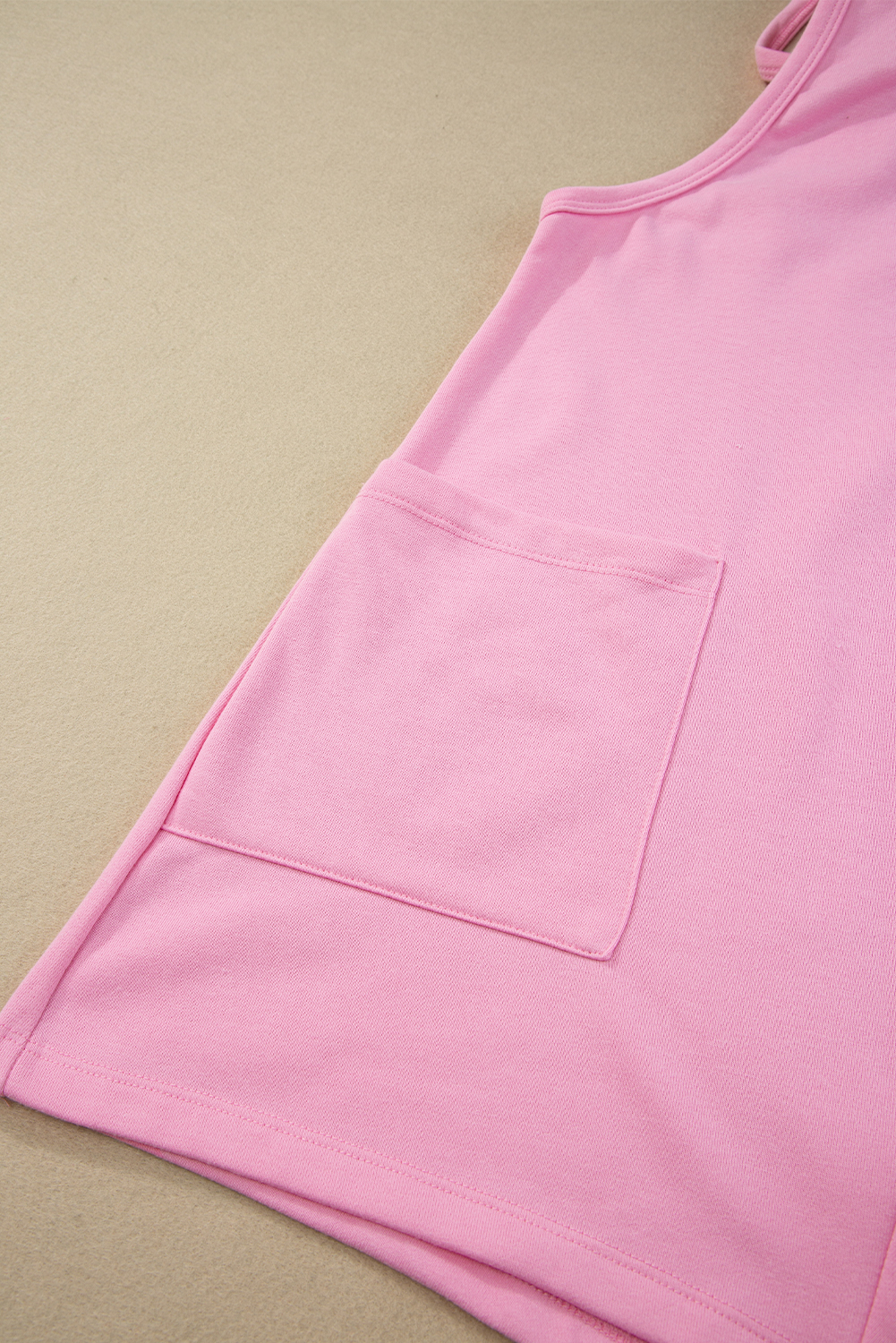 Pink Sleeveless Pocketed V Neck Jersey Romper - loveforevers