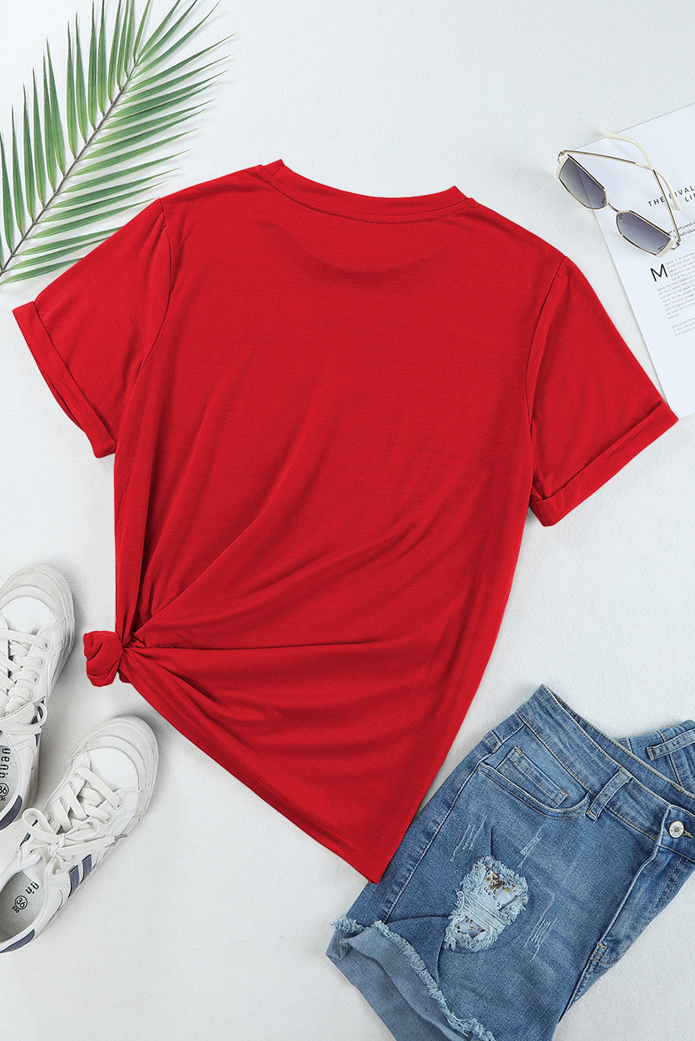 Khaki Casual Plain Crew Neck Tee - loveforevers