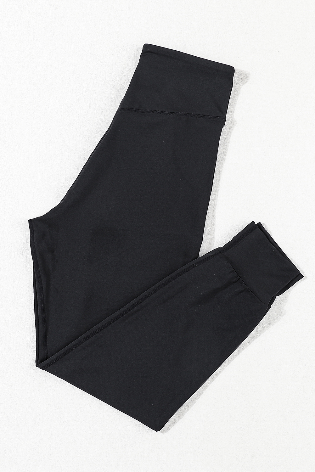Black Exposed Seam High Waist Pocketed Joggers - loveforevers