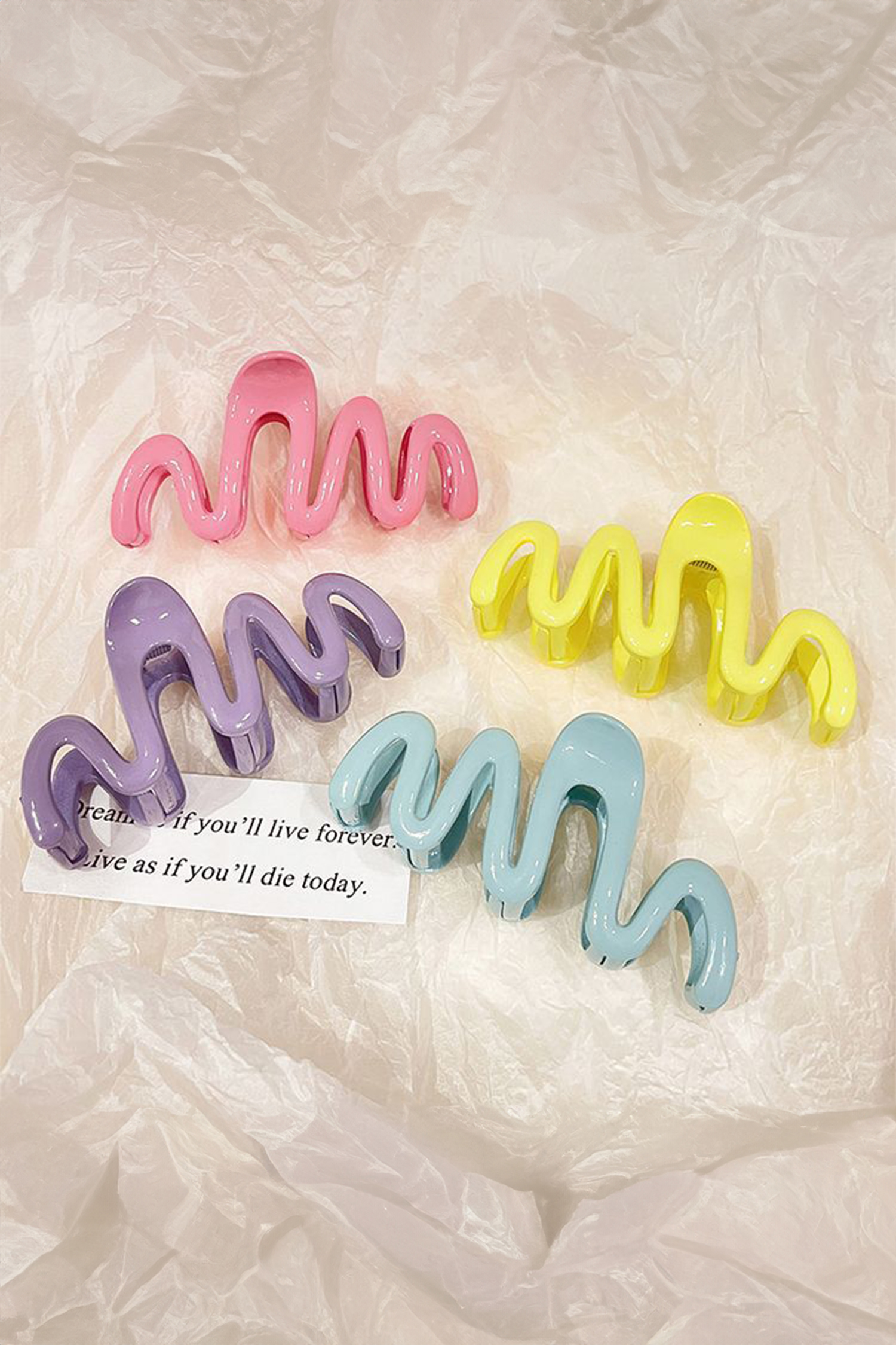 Pink Chunky Waves Acrylic Hair Claw Clip - loveforevers