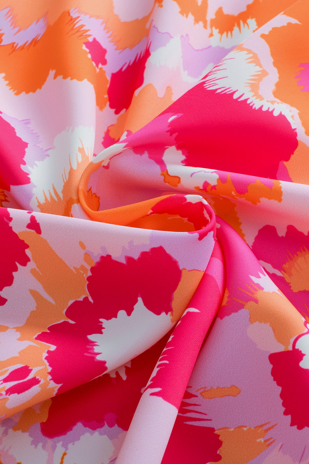 Rose Red Abstract Print V Neck Summer Blouse - loveforevers