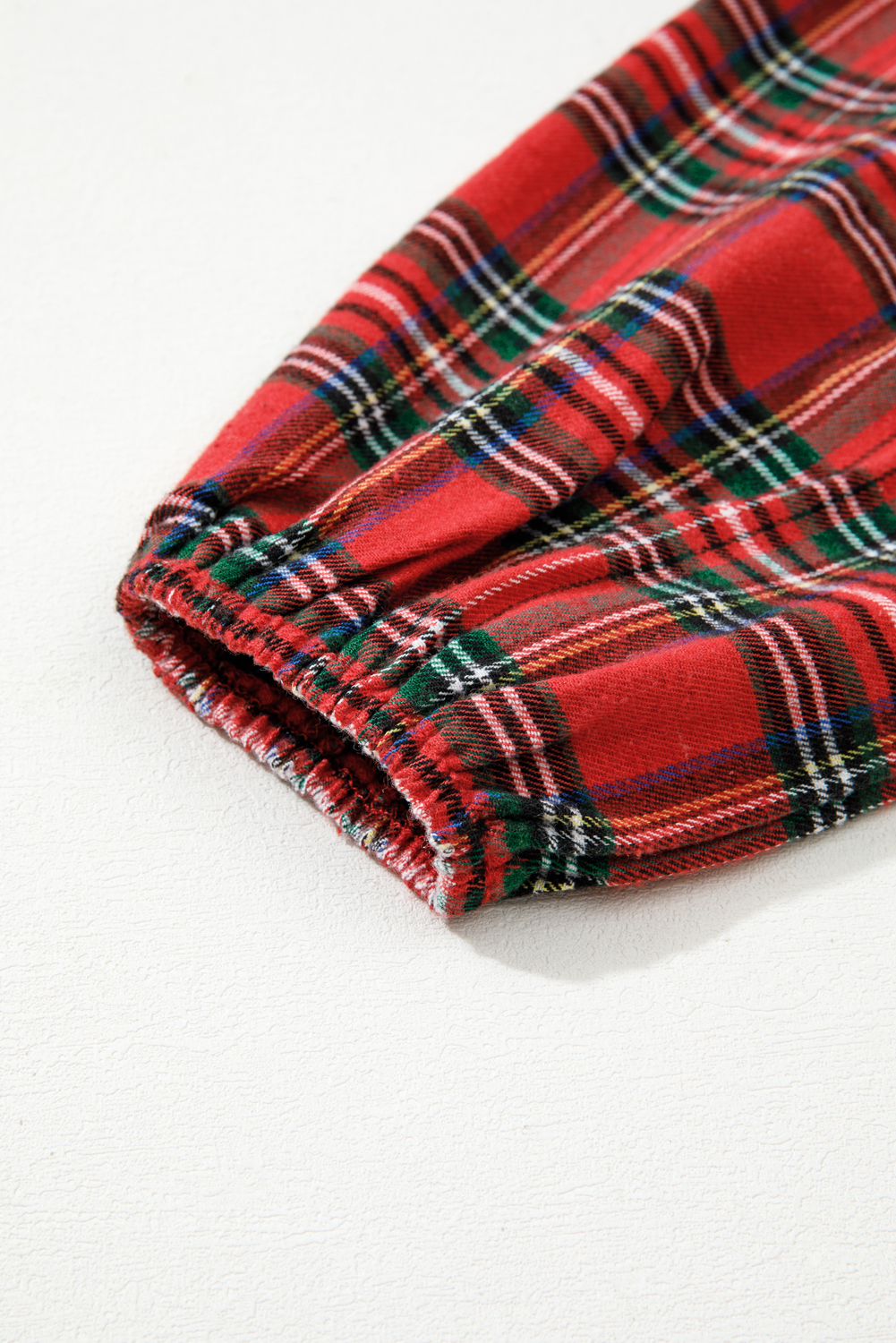 Red Plaid Print Ricrac Tiered Bubble Sleeve Mini Dress - loveforevers