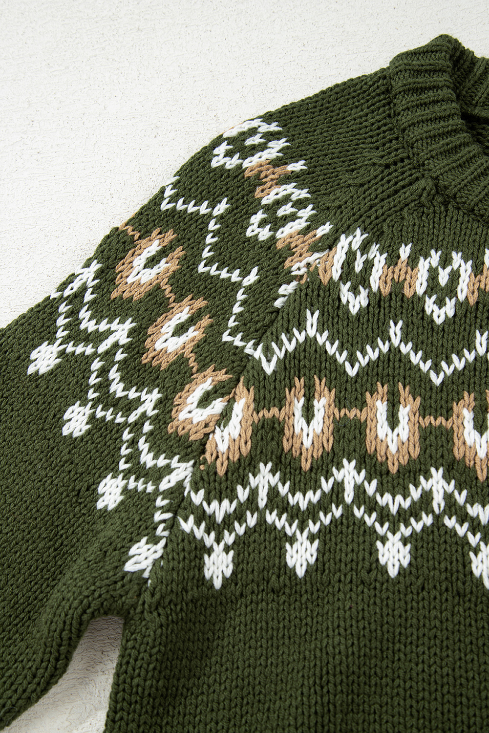 Moss Green Western Fashion Abstract Printed Cardigan Sweater - loveforevers