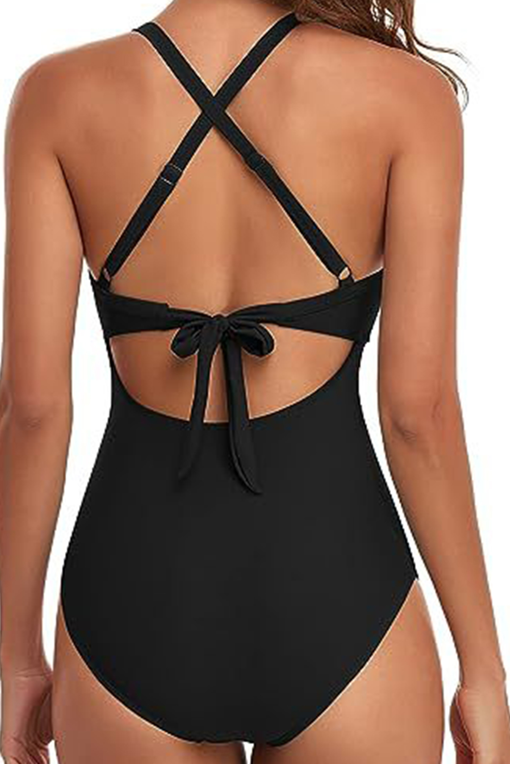 Pink 2-tone Crossed Cutout Backless Monokini - loveforevers