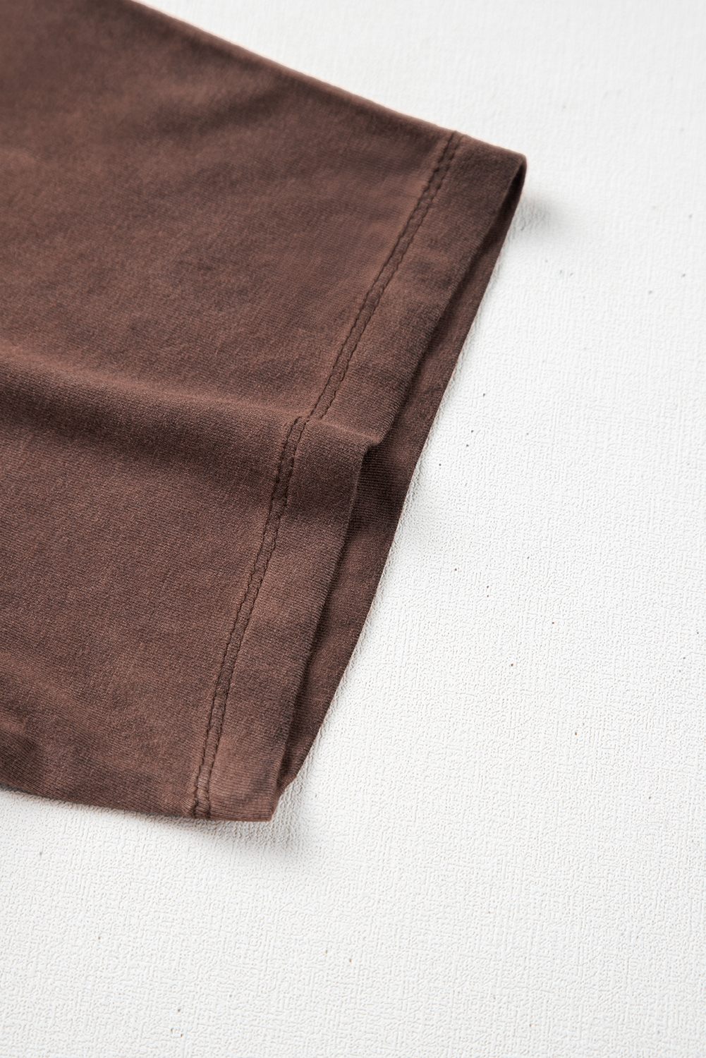 Chestnut Mineral Wash Criss Cross V Neck Casual T Shirt - loveforevers