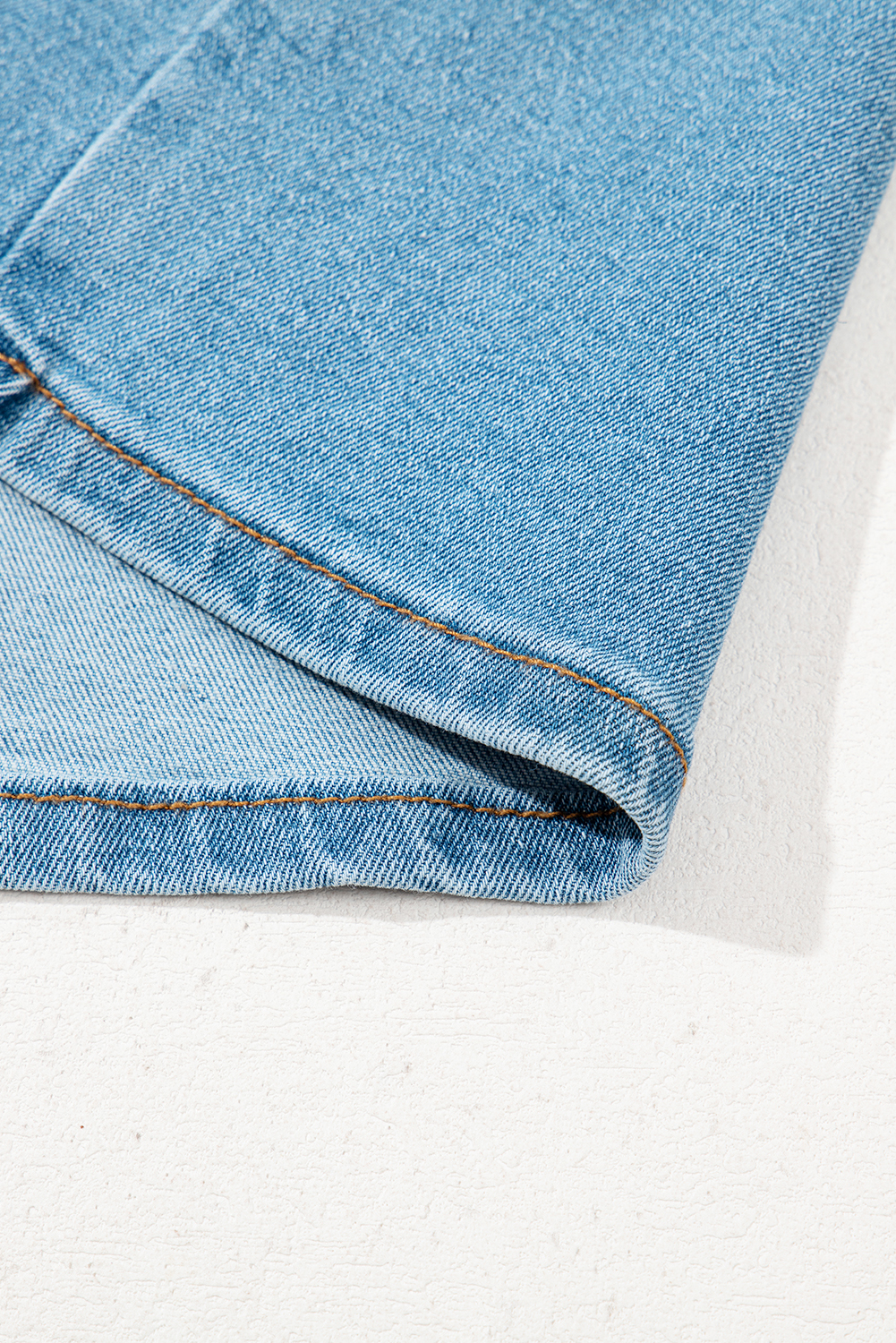 Dusk Blue Acid Wash Bowknot Details High Waist Denim Skirt - loveforevers