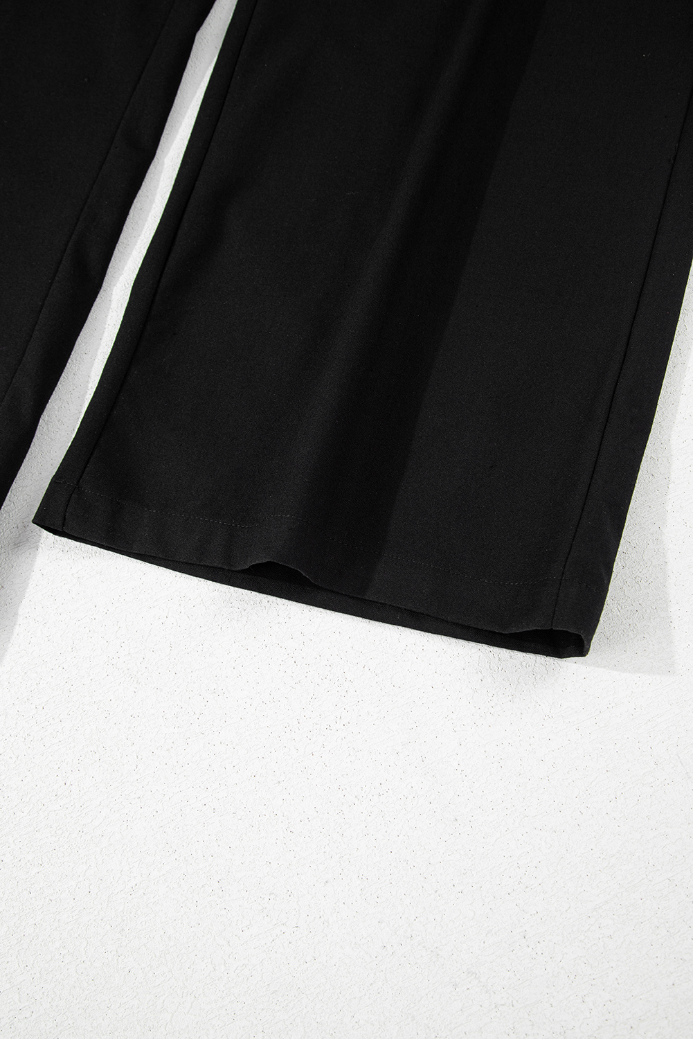 Black Spaghetti Straps Shirred Bodice Pocketed Wide Leg Jumpsuit - loveforevers
