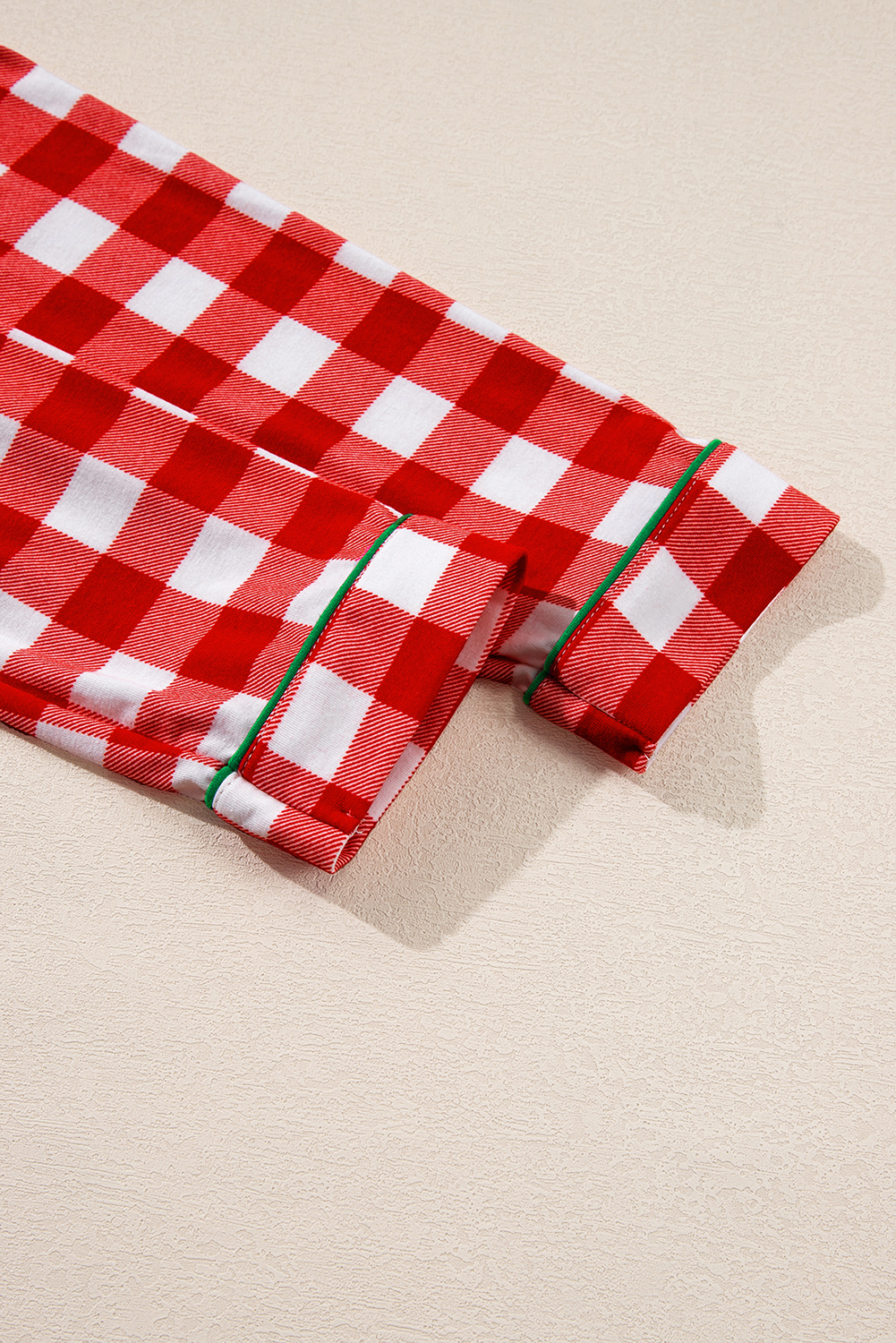 Fiery Red Christmas Plaid Print Shirt and Pants Pajama Set - loveforevers