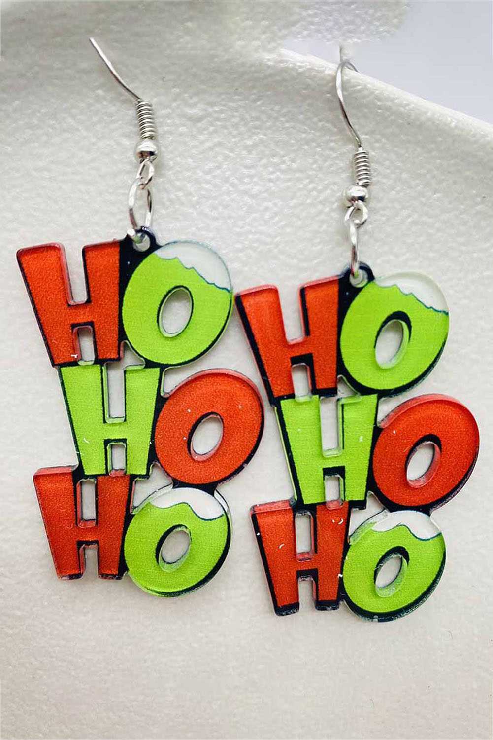 Green HO HO HO Dangle Christmas Earrings - loveforevers