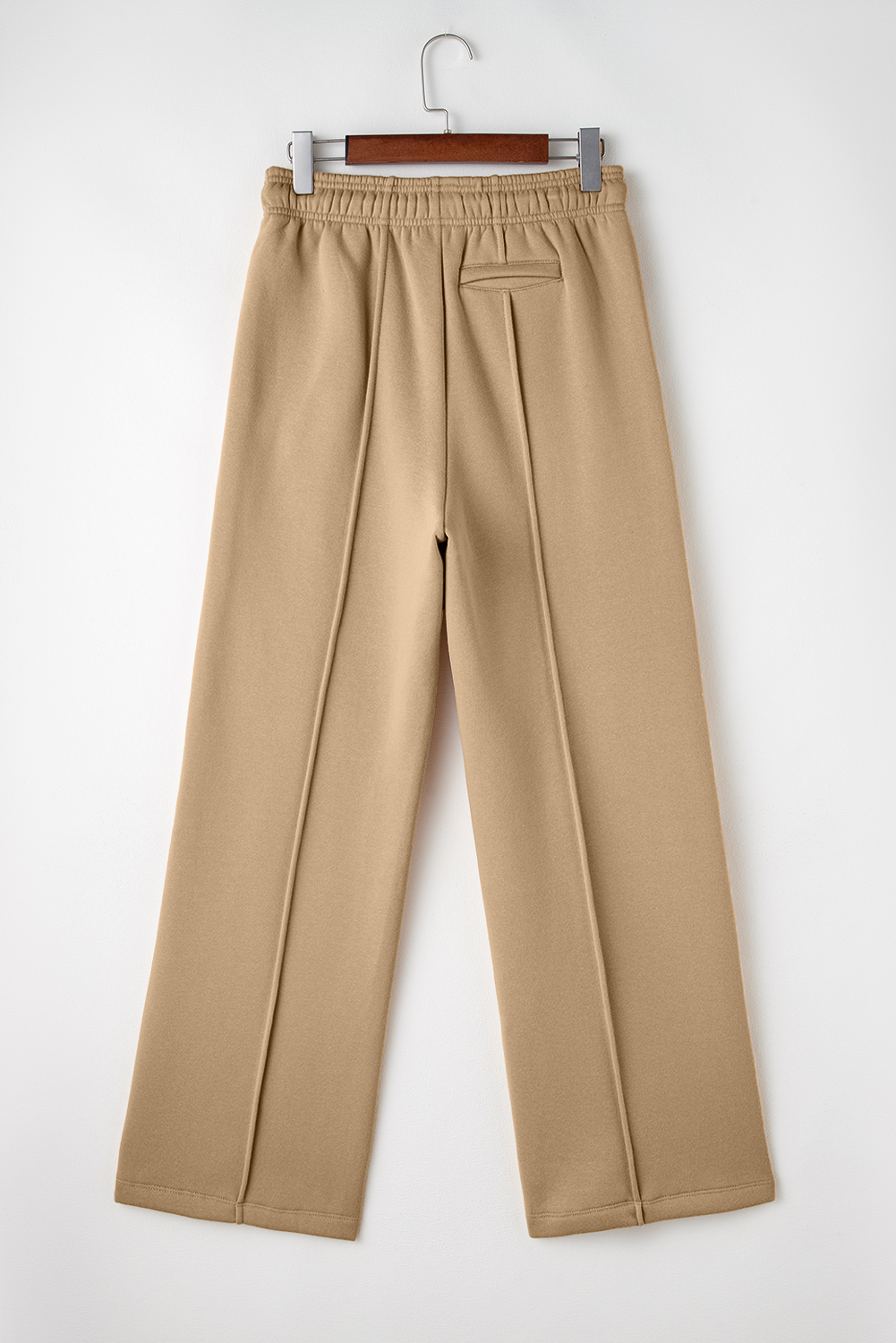 Smoke Gray Exposed Seam Drawstring Elastic Waistband Wide Leg Pants - loveforevers