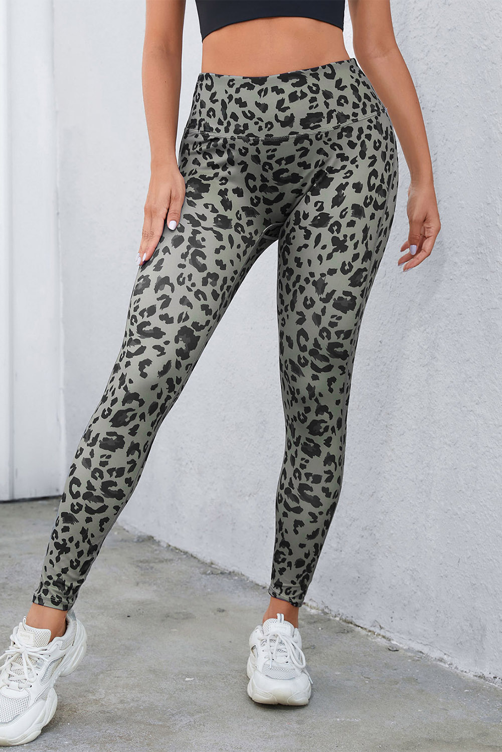 Gray Classic Leopard Print Active Leggings - loveforevers