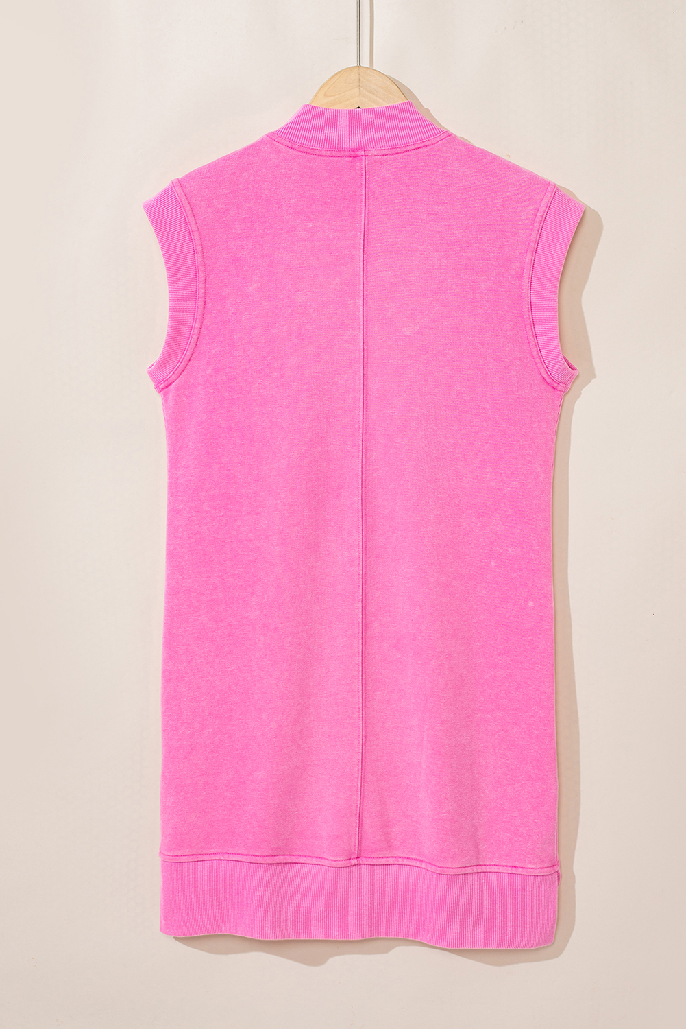 Bonbon Quarter Zip Pocketed Cap Sleeve Sweatshirt Dress - loveforevers
