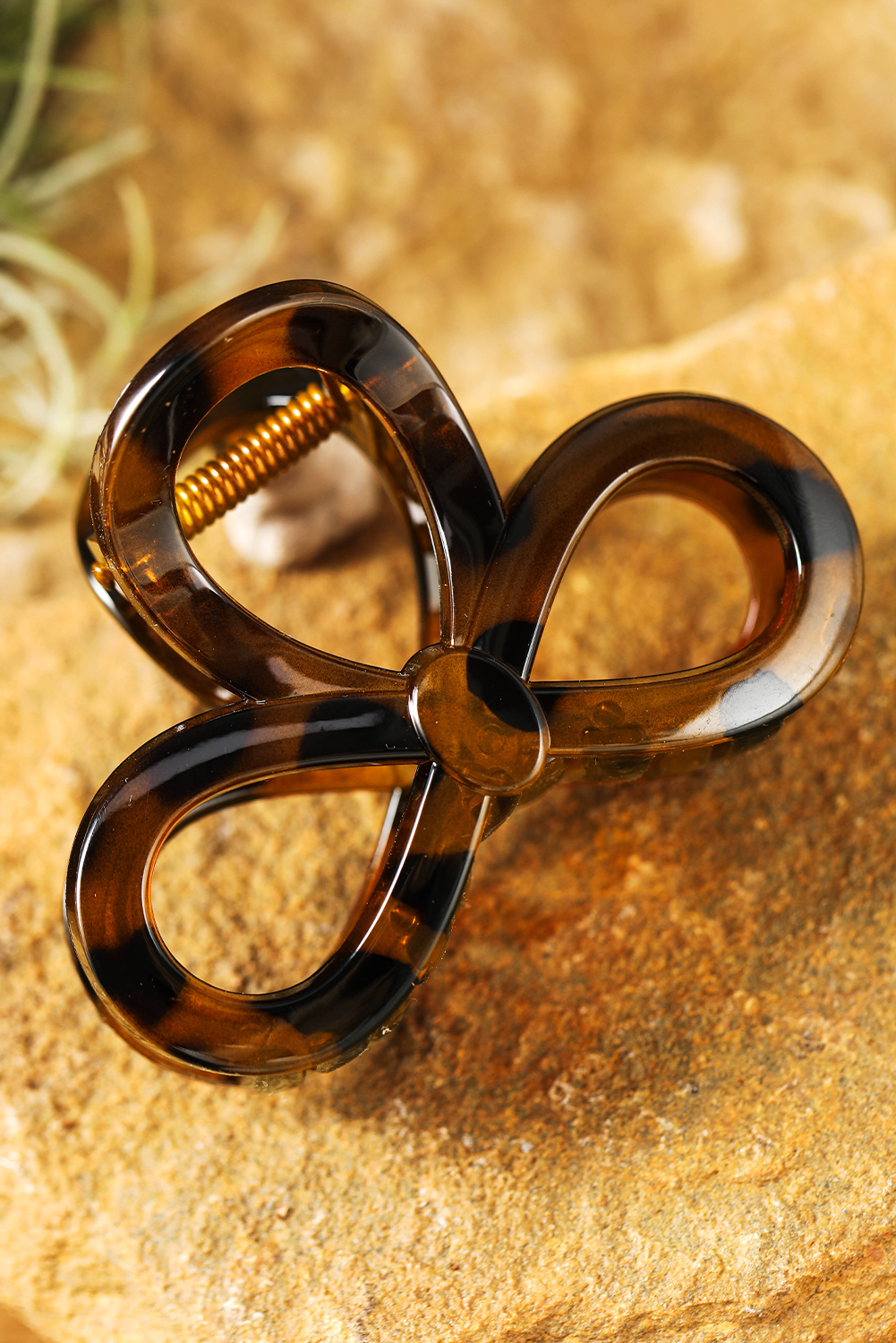 Chestnut Leopard Print Hollow Out Hair Claw Clip - loveforevers